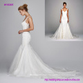 Silk Organza V-Neck with Embroidery Lace Wedding Dress